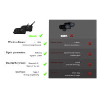 Intercomunicador Bluetooth para Casco de Motocicleta XINOWY V6 PRO 1200M Impermeable para 6 Riders con Microfono Integrado - details 10