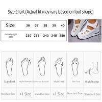Sandalias de cuña sólidas con punta cerrada para mujer, sandalias deportivas con correa y hebilla a la moda, sandalias informales para mujer con aumento de altura para oficina - details 0