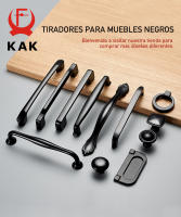 KAK-Negros tiradores mueble cocina con tornillos, tiradores para muebles de aleación de aluminio para armario de cocina y almacenamiento, Distancia entre agujeros 96mm/128mm - details 0