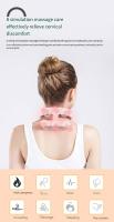 Dispositivo de masaje TENS para cuello y hombros, masajeador muscular de compresión caliente de 6 pulsos, tratamiento de relajación de Espondilosis Cervical - details 1