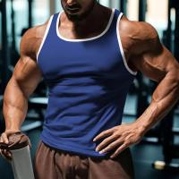 Un chaleco informal y transpirable de color liso para el entrenamiento físico de verano de los hombres en Europa y Estados Unidos en 2025. - details 33