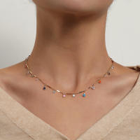 Collar Colgante de Gemas de Imitación con Estilo Temperamento Flotador de Tubo Recto Personalizado - details 1