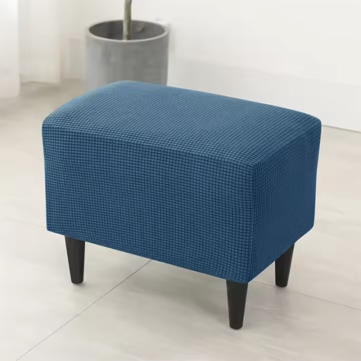 Cubierta de Silla de Ala Inclinada Elástica Vellón Polar Rey Cubierta de Sofá con Almohada - 1