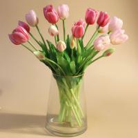 Ramo de tulipanes de silicona, flor Artificial de tacto Real, romántica, alta calidad, 5 cabezas - details 0