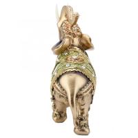 S M L Feng Shui latón Color resina elegante elefante tronco estatua riqueza suerte estatuilla decoración del hogar regalo - details 6
