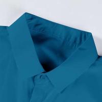 Nueva camisa de negocios de manga corta informal de color sólido para hombre, moda de verano, sin permanente, top cómodo y versátil - details 20