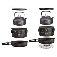 3 unids/set juego de Camping con hervidor de agua Kit de utensilios de cocina ligeros de aleación de aluminio portátil para senderismo Picnic - details 12