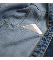 Chaqueta vaquera azul sólida de talla grande, estilo casual, vintage, de calidad, para hombre, primavera/otoño 2025 - details 16