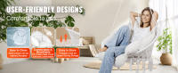 Hamaca colgante SucceBuy: relajación acogedora para cualquier espacio. Esta silla SucceBuy con capacidad de 264 libras, tubo de acero y cuerda de algodón, además de cojín. Ideal para dormitorio, balcón, patio, jardín. - details 2