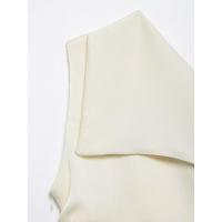 OUWU- Blusa Drapeada Asimétrica Para Mujer, Un Hombro, Cremallera Lateral, Top Elegante De Moda, Camisa Femenina - details 2