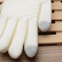 Guante de punto de lana cálido para teléfono móvil, guantes de punto para pantalla táctil, dedo completo, guante de ganchillo fe - details 3
