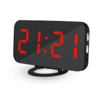 Despertador y base de carga 2 en 1, reloj Digital, puede cargar el teléfono, pantalla LED, espejo, Snooze - details 1