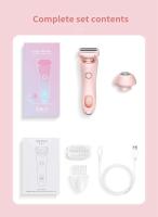 Maquinillas de afeitar eléctricas para mujer, afeitadoras faciales 2 en 1 para Bikini, depilación para axilas, piernas, recortador corporal para mujer, resistente al agua IPX7 - details 17