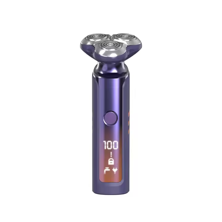 Kemei-Afeitadora eléctrica 3D para hombre, máquina de afeitar IPX6 recargable, en seco y húmedo, rotativa, resistente al agua, con recortadora emergente - 1