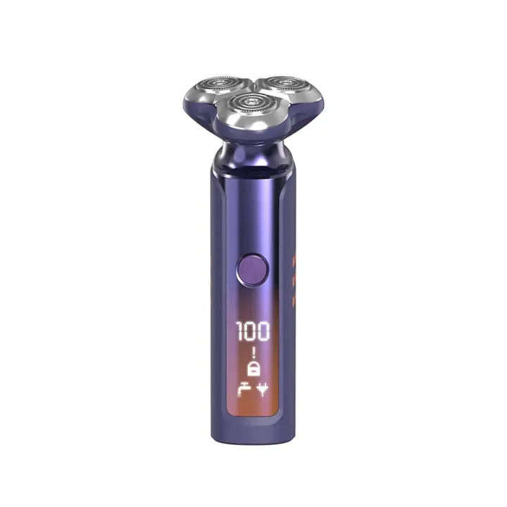 Kemei-Afeitadora eléctrica 3D para hombre, máquina de afeitar IPX6 recargable, en seco y húmedo, rotativa, resistente al agua, con recortadora emergente - 1