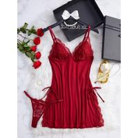 Conjunto de camisón y braguita de diseño encantador con tirantes finos y cuello en V, ropa sexy para mujer - details 1