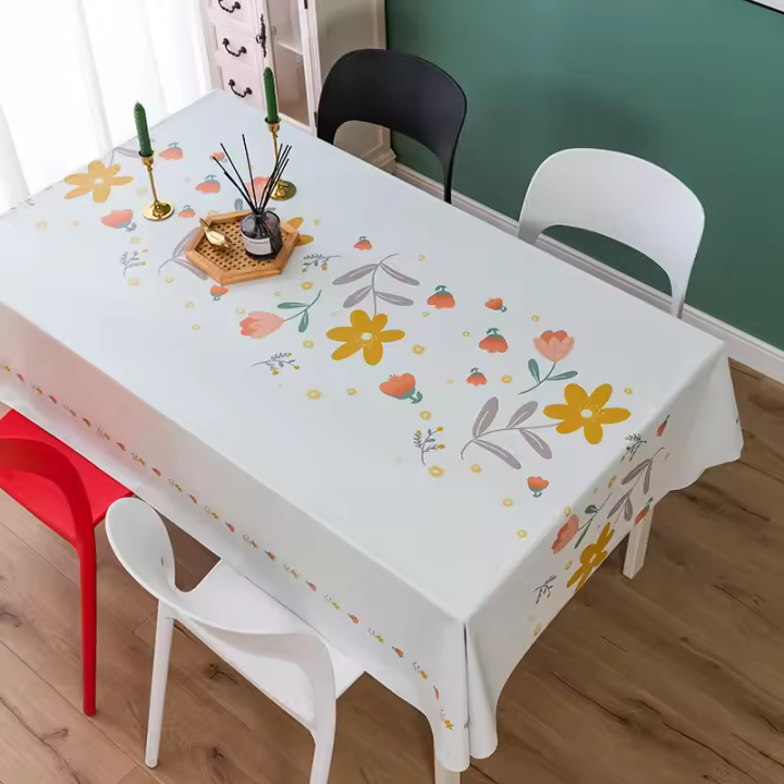 Manteles rectangulares simples y pequeños con estampado fresco para decoración De mesa y fiesta, impermeable, antimanchas - 1