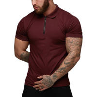 Camiseta deportiva de manga corta para hombre, Polo ajustado de algodón, ropa de compresión para Fitness, nueva moda - details 7
