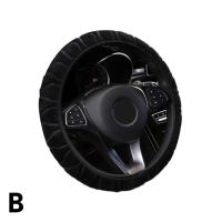 Funda de felpa para volante de coche, cuero corto suave y cálido, antideslizante, decoración de coche para hombres y mujeres, invierno - details 12
