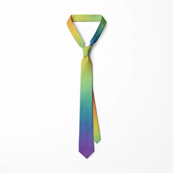 Corbata Informal de 8cm con Diseño de Arcoíris Corbata Estrecha, Suave y Colorida, Ajustable, Atada a Mano, Para Hombres y Mujeres - 1