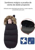 Saco de Dormir para Bebés de Invierno, Acolchado con Algodón de Alta Elasticidad, Doble Cara de Felpa, Ideal para Cochecitos y R - details 0