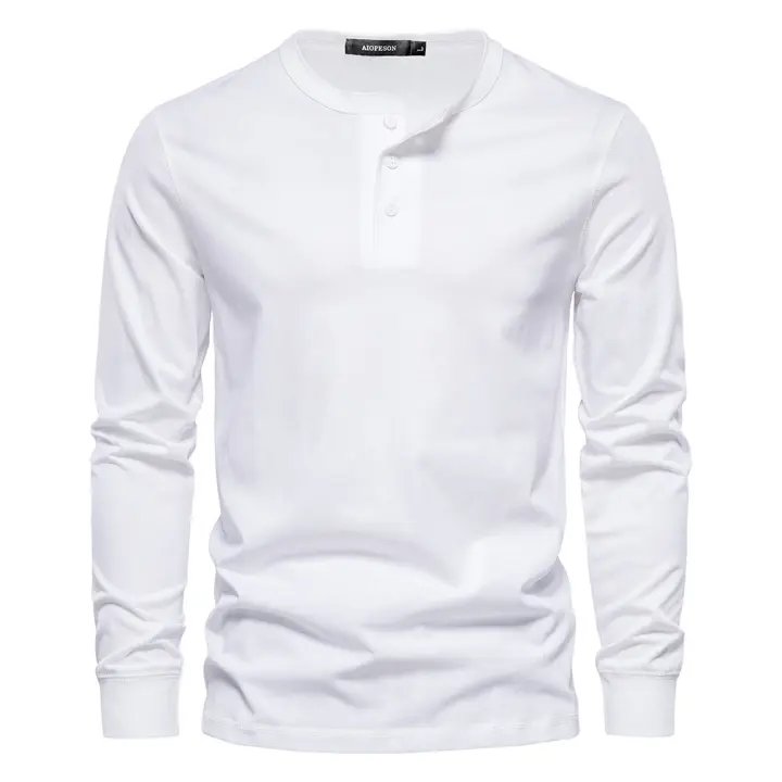 Camiseta informal de manga larga con cuello redondo para hombre, camisa deportiva ajustada de talla europea, otoño, nueva - 1