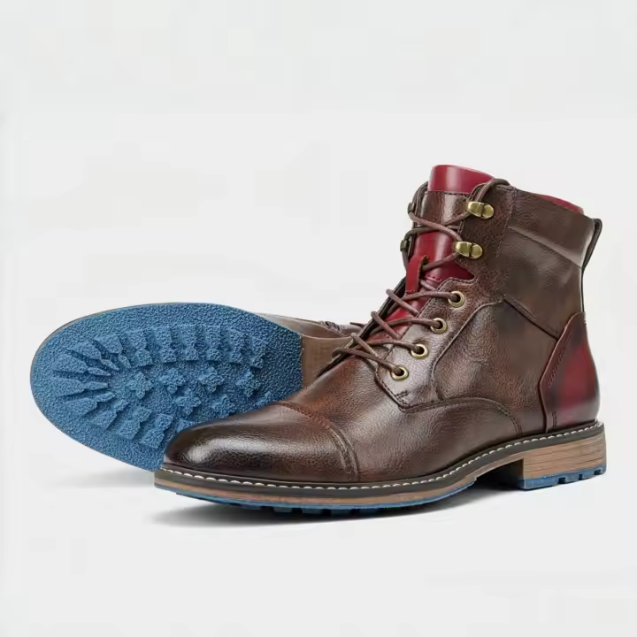 Botas de cuero para hombres de gran tamaño, botas individuales, botas cortas de herramientas de hermoso tamaño de moda. - 1