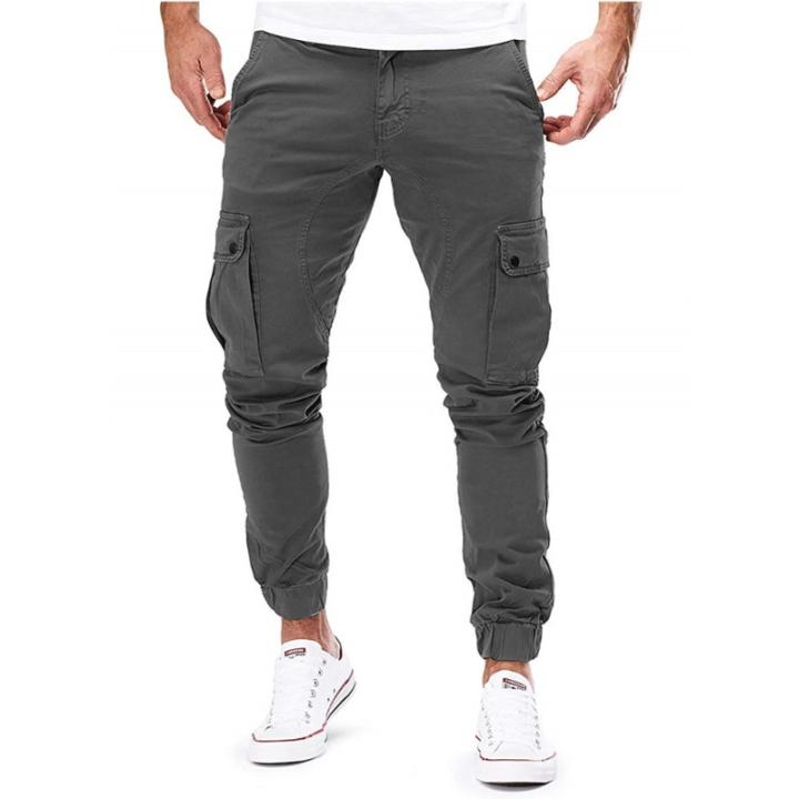 Pantalones casuales tejidos para hombre Pantalones con bolsillo cargo