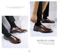 Cuero de un pedal cubierta de pie transpirable vestido de negocios de tacón plano zapatos de cuero pequeños casuales británicos - details 5