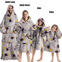 Sudaderas con capucha de gran tamaño para niños y mujeres, sudaderas con capucha de Panda, oso, aguacate, León, dibujos animados, Halloween, familia, mantas largas de TV, invierno, nuevo - details 6