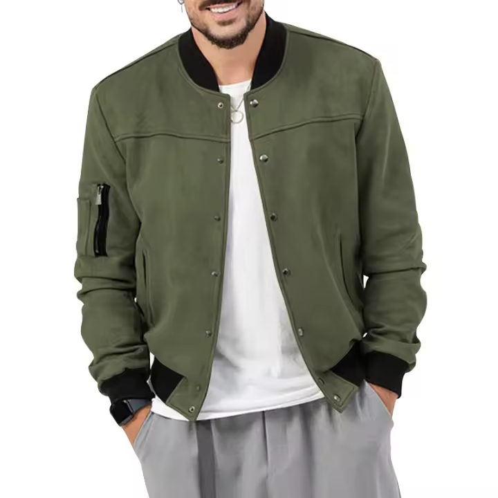 Chaqueta de moda informal para hombre, ropa de abrigo, chaqueta de hombre con cuello alto de primavera para hombre - 1