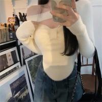Elegante Suéter Informal para Mujer Tejido de Manga Larga de Estilo Coreano Suave y Dulce - details 5