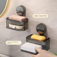 Soporte de esponja para jabón con ventosa sin perforaciones, caja de jabón de drenaje impermeable montada en la pared con caja de drenaje, estante de jabón extraíble para Baño - details 11