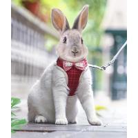 Conjunto de arnés y correa para gato y conejo a cuadros clásicos, arneses transpirables para mascotas con lazo para conejito, gatito, accesorios para conejos, ropa - details 6