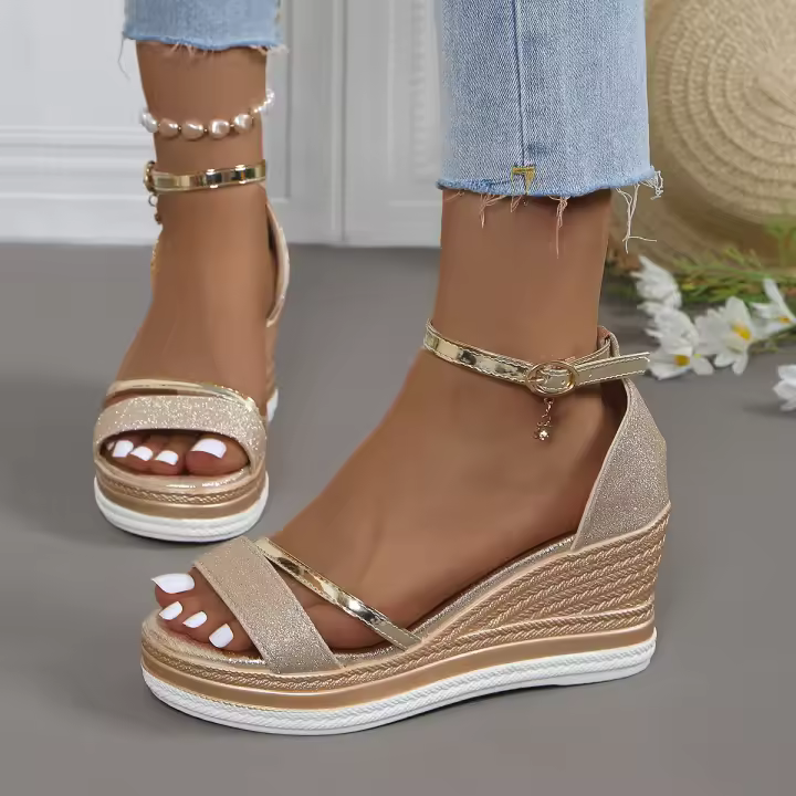 Sandalias de verano para mujer, zapatos informales con tacón de cuña - 1