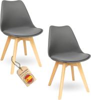 Sillas de Comedor Nórdicas Ergonómicas Madera de Haya Anti Manchas de Polipiel Blanco 4 Piezas - details 12
