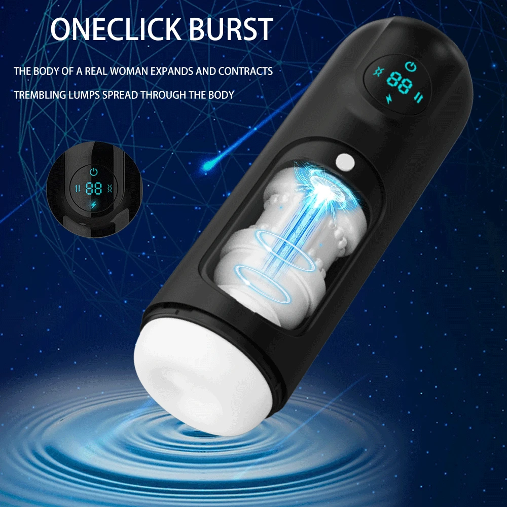 Máquina de mamada realista para hombres, masturbadores telescópicos, vibradores automáticos masculinos, juguete sexual para adultos, Copa - details 0