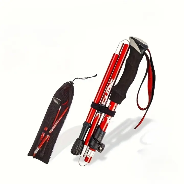 Trekking Pole, Folding Aluminum Alloy Ultra-light Walking Stick, 5 Sections Hiking Stick For Outdoor Climbing Camping - 1