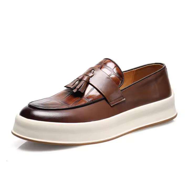 Zapatos de cuero Verano para hombres Jóvenes Estilo británico Mocasines perezosos Zapatos Doudou casuales - 1