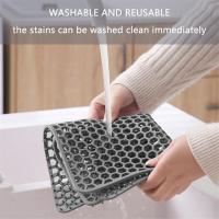 Tapete de silicona para mesa de 13,5 x 13,5 pulgadas, tapete para fregadero, protectores para fregadero, antiescaldado, fácil de limpiar, aislante del calor - details 7
