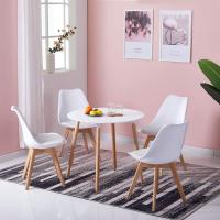Comedor, Estilo escandinavo Mesa redonda y patas de madera de haya, 80 * 72 cm, Color blanco - details 2