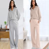 Pantalones deportivos de cintura alta para mujer, cómodos y ligeros. Pierna ancha, pierna recta, cómoda y casual, poliéster, correas Bolsillos - details 2