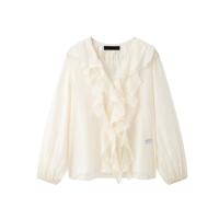 Blusa Elegante Informal para Mujer OUWU Blusa de Escalón con Cuello en V y Mangas Largas con Botones Nueva Moda para Primavera y Verano 2025 - details 1