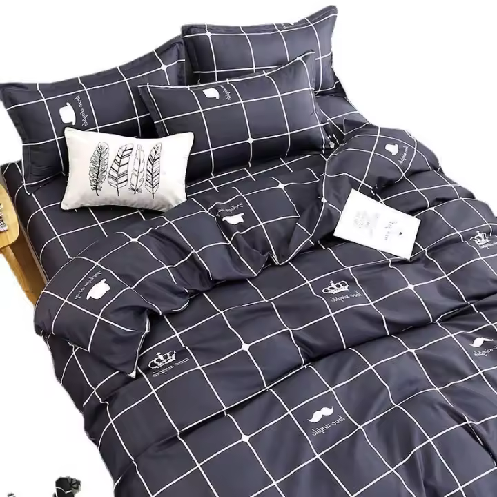 Sábana Sencilla Funda de Edredón Verano Dormitorio de Estudiantes Juego de Cama de 3 Piezas - 1