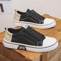 Zapatillas de lona informales para hombre: zapatos transpirables con cordones y suela de PVC antideslizante, diseño moderno en azul y blanco para uso informal - details 2