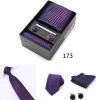 Caja de regalo de corbata para hombre con corbatas, pañuelos, gemelos, pinzas para corbata, conjuntos de 6 piezas, corbatas formales para festivales de bodas y negocios en grupo - details 12