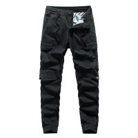 Pantalones Cargo para Hombres CHAIFENKO Color Sólido, Ajuste Suelto, Múltiples Bolsillos, Forza Elástica con Cordón - details 3