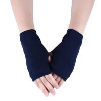 Guantes sin dedos de Color sólido para mano, muñeca, brazo, tejido de ganchillo, mitones de lana sintética, media manopla, guantes de ciclismo, guantes de medio dedo - details 6