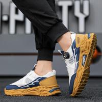 Zapatos para correr a prueba de olores para hombre, calzado deportivo cómodo elástico con botón giratorio a la moda, para ocio en las cuatro estaciones - details 2