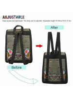 Mochila de lona con diseño bordado hecho a mano Retro para mujer, bolso de hombro de viaje, mochila étnica de gran capacidad - details 14